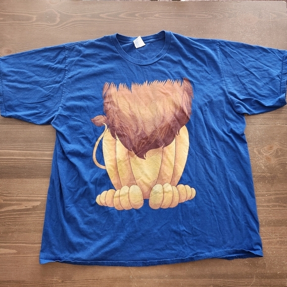 Port and Company Other - Headless Lion Costume T Shirt Blue Mens Size 3XL Graphic Tee 100% Cotton XXXL